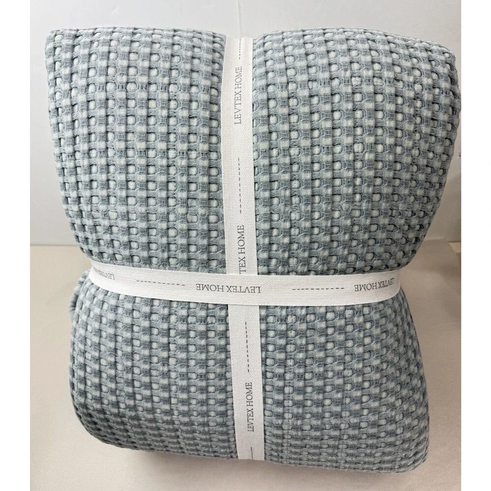 Levtex Home King Mills Waffle Bedspread Set NWT in Chambray